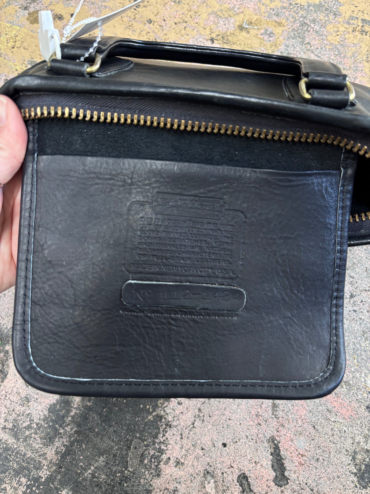 Vintage 70s Rare Coach Slim Black Leather Satchel