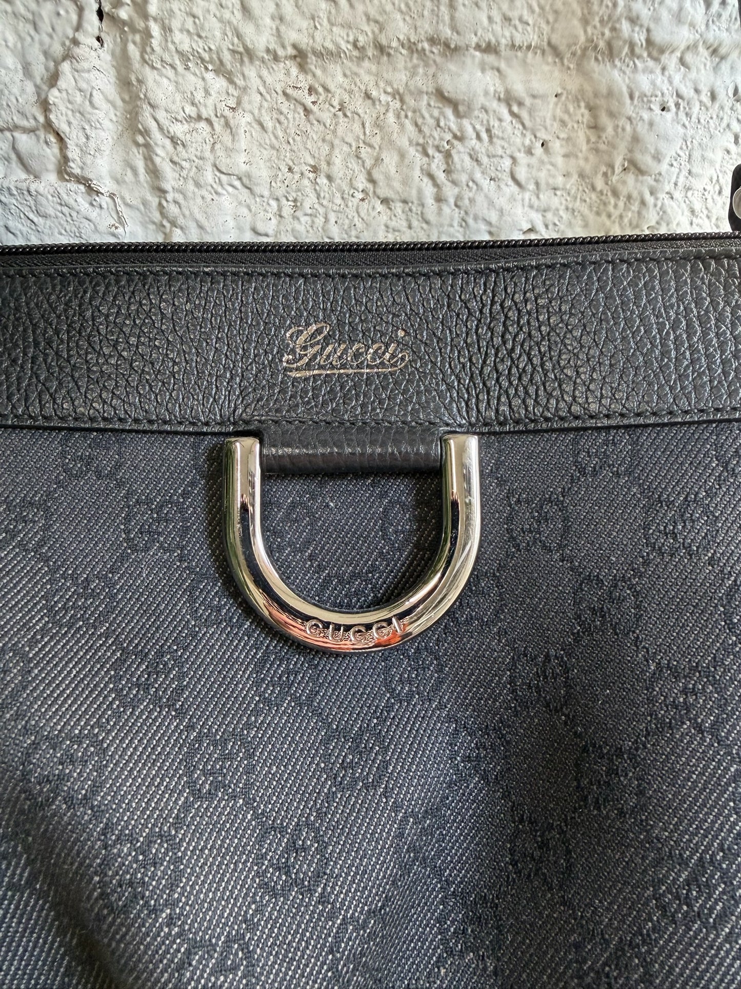 Gucci GG Black Denim Abbey D-Ring Tote Bag