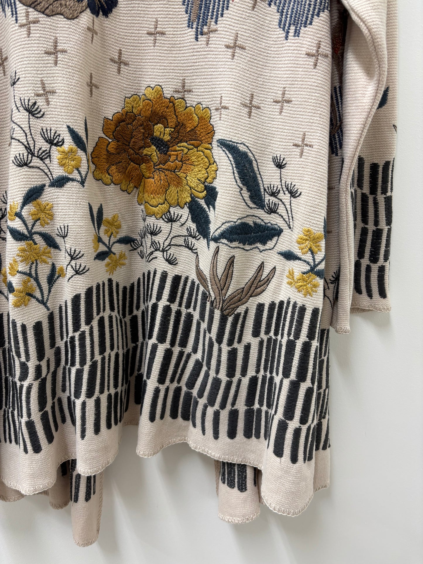 NWT Johnny Was Sarina Wrap Multicolor Embroidered Cardigan