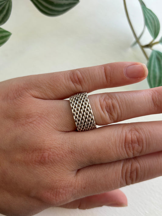 Tiffany & Co. Somerset Sterling Silver Mesh Ring