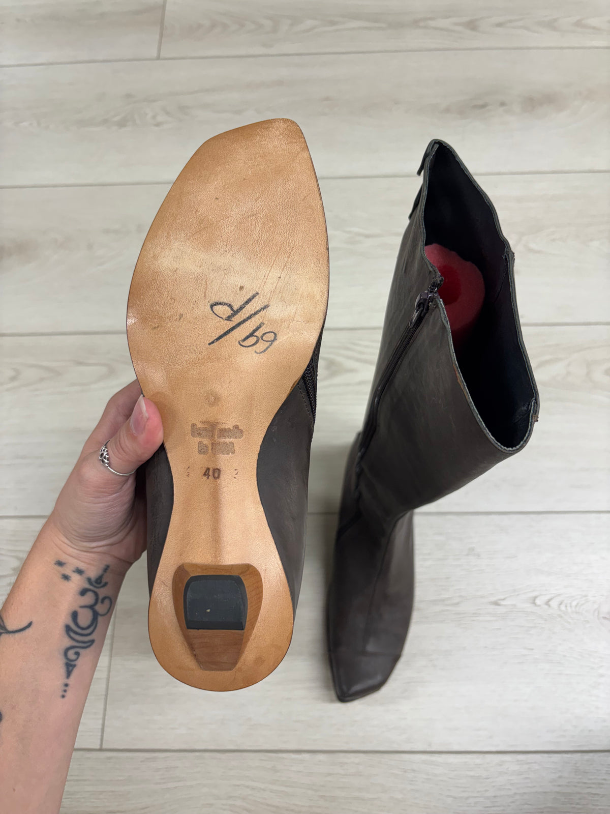 cydwoq Vintage Inspired Game Leather Boots in Dark Brown
