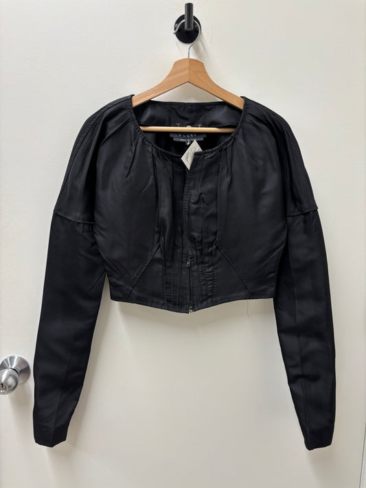Gucci Black Silk Cropped Jacket
