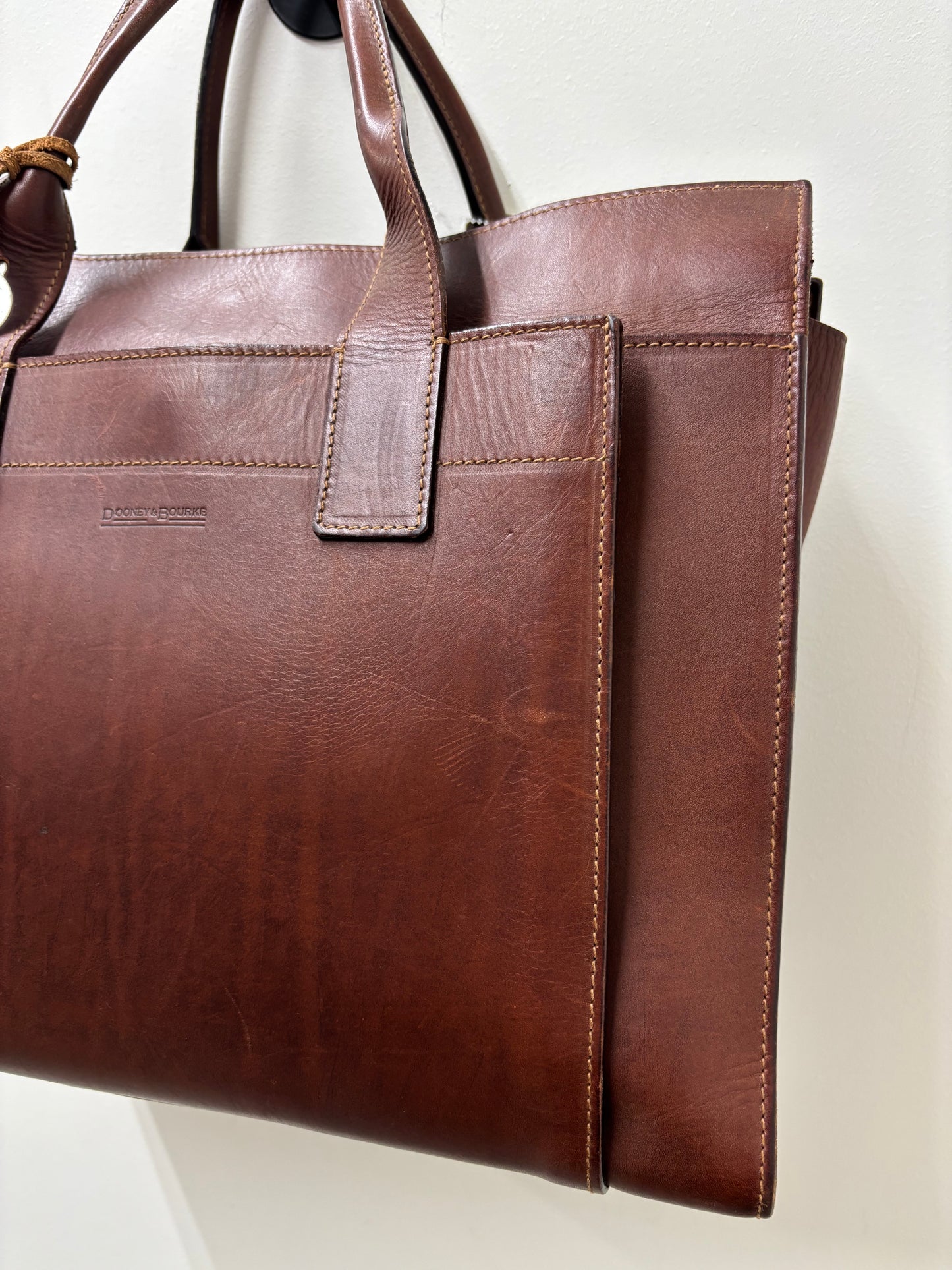 Vintage 1990s Dooney & Bourke Brown Leather Tote