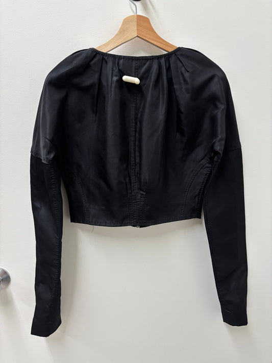 Gucci Black Silk Cropped Jacket