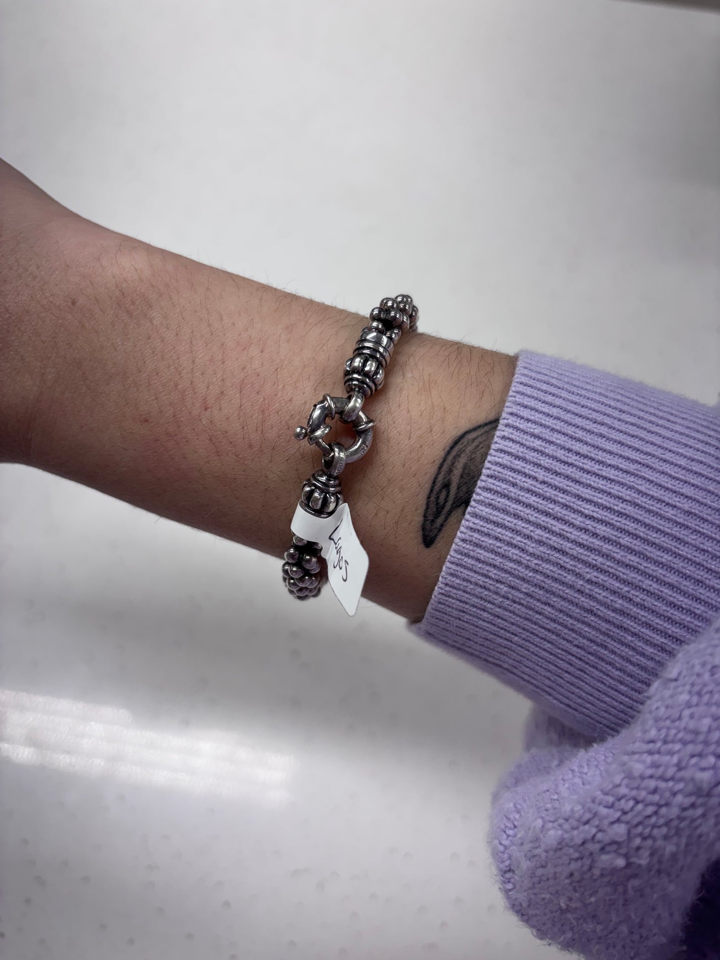 LAGOS Sterling Silver Caviar Rope Station Beaded Bracelet