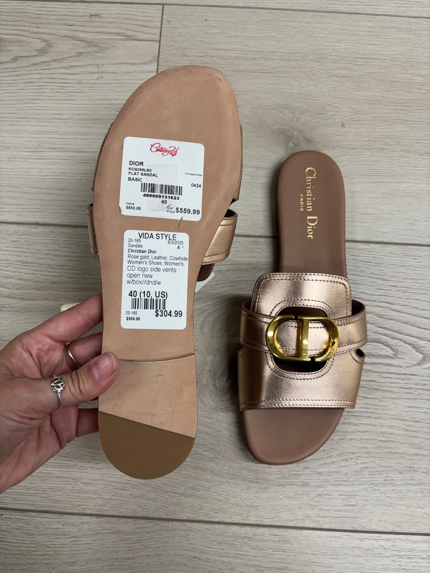 NWT Dior 30 Montaigne Slide in Rose Calfskin