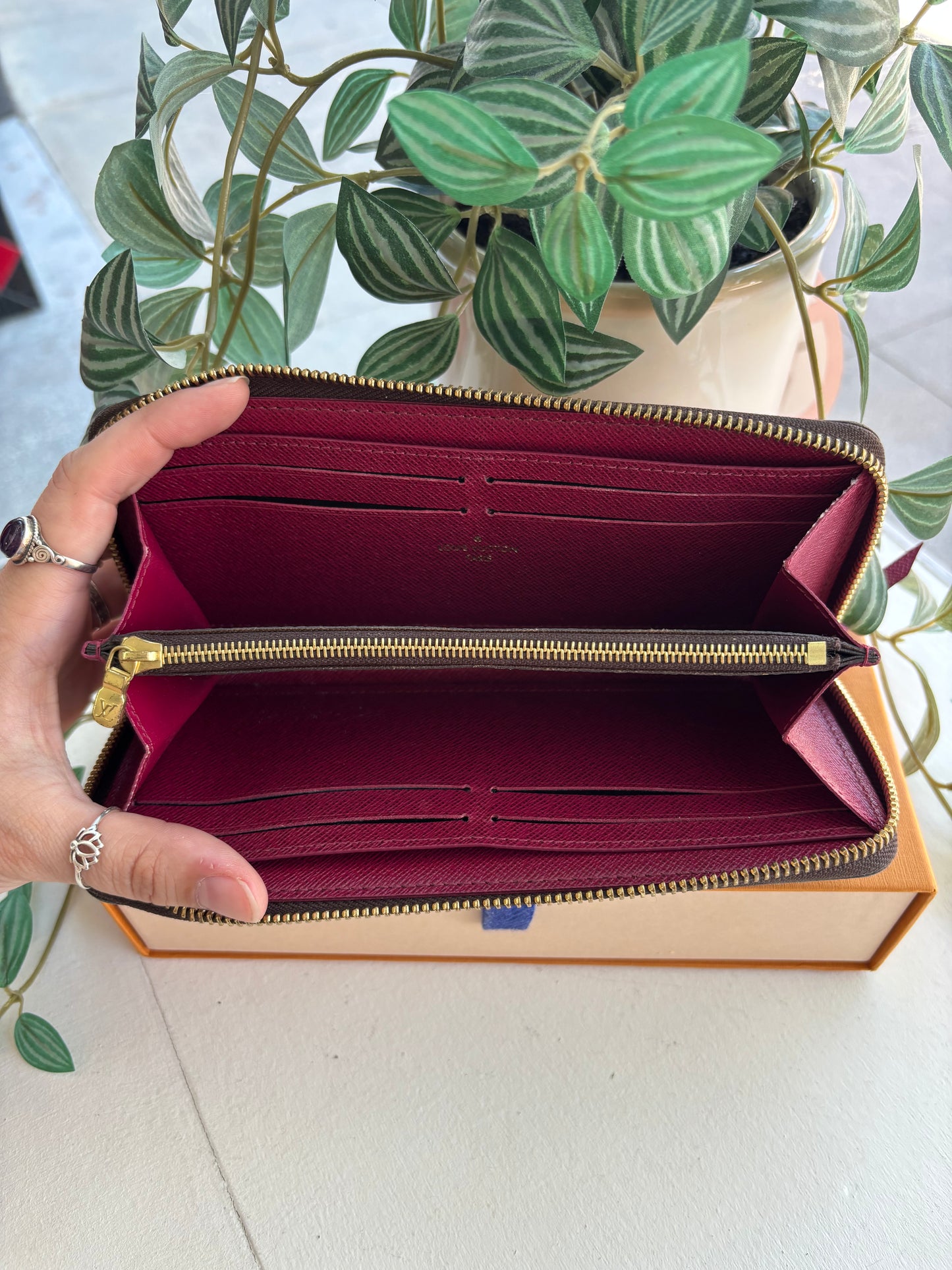 Louis Vuitton Clemence Monogram Zip Around Wallet