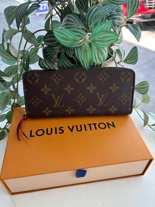 Louis Vuitton Clemence Monogram Zip Around Wallet