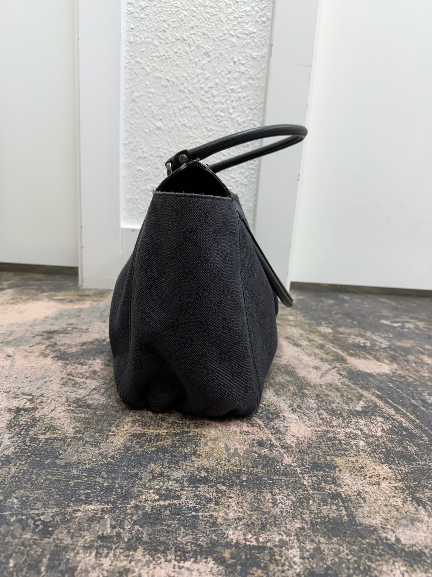 Gucci GG Black Denim Abbey D-Ring Tote Bag