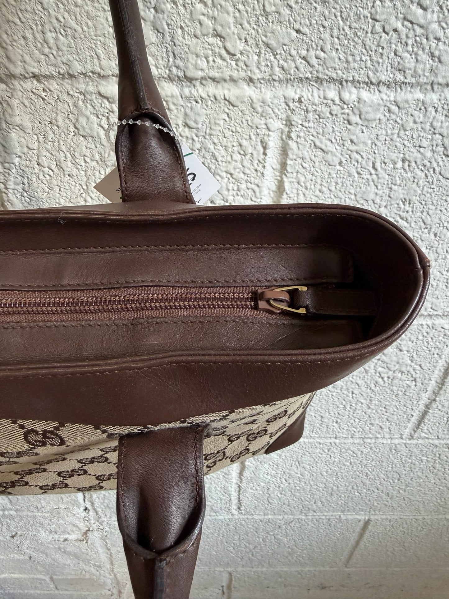 Vintage Gucci GG Brown Canvas Tote Bag