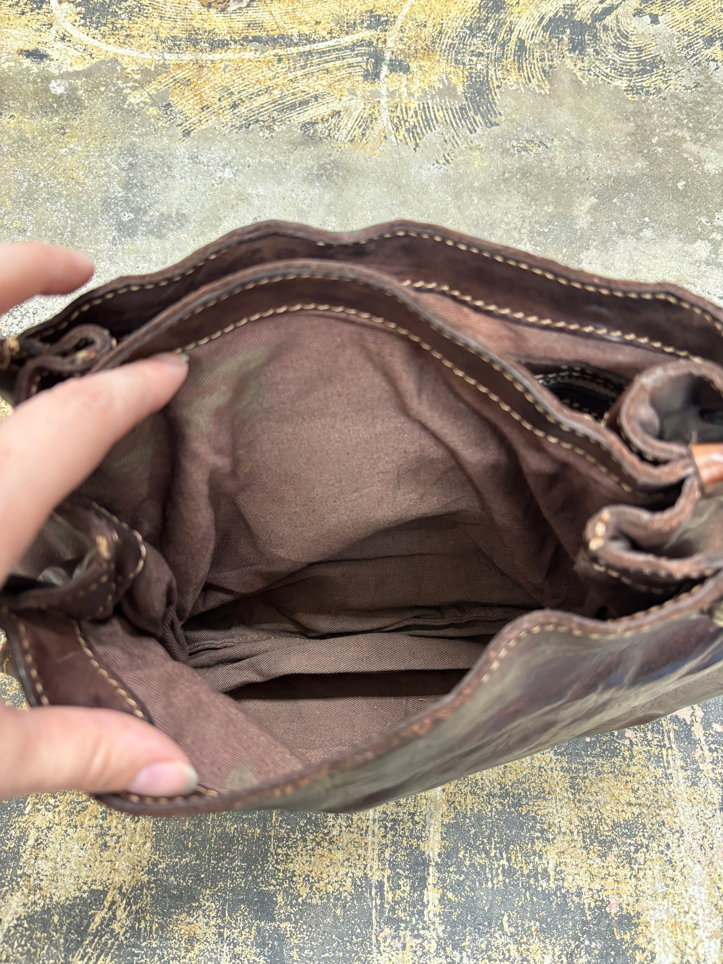 Campomaggi Brown Studded Leather Shoulder Bag