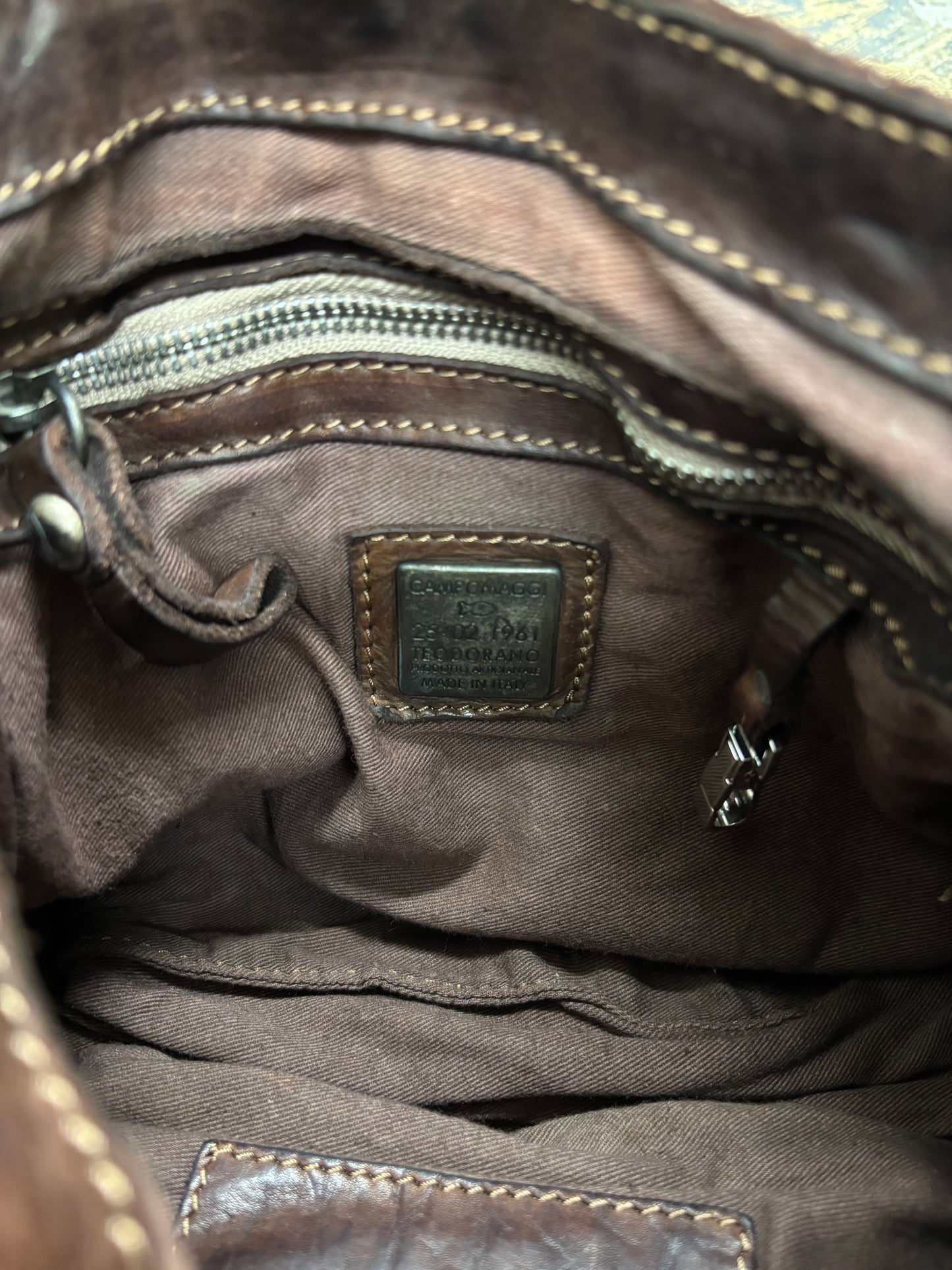 Campomaggi Brown Studded Leather Shoulder Bag