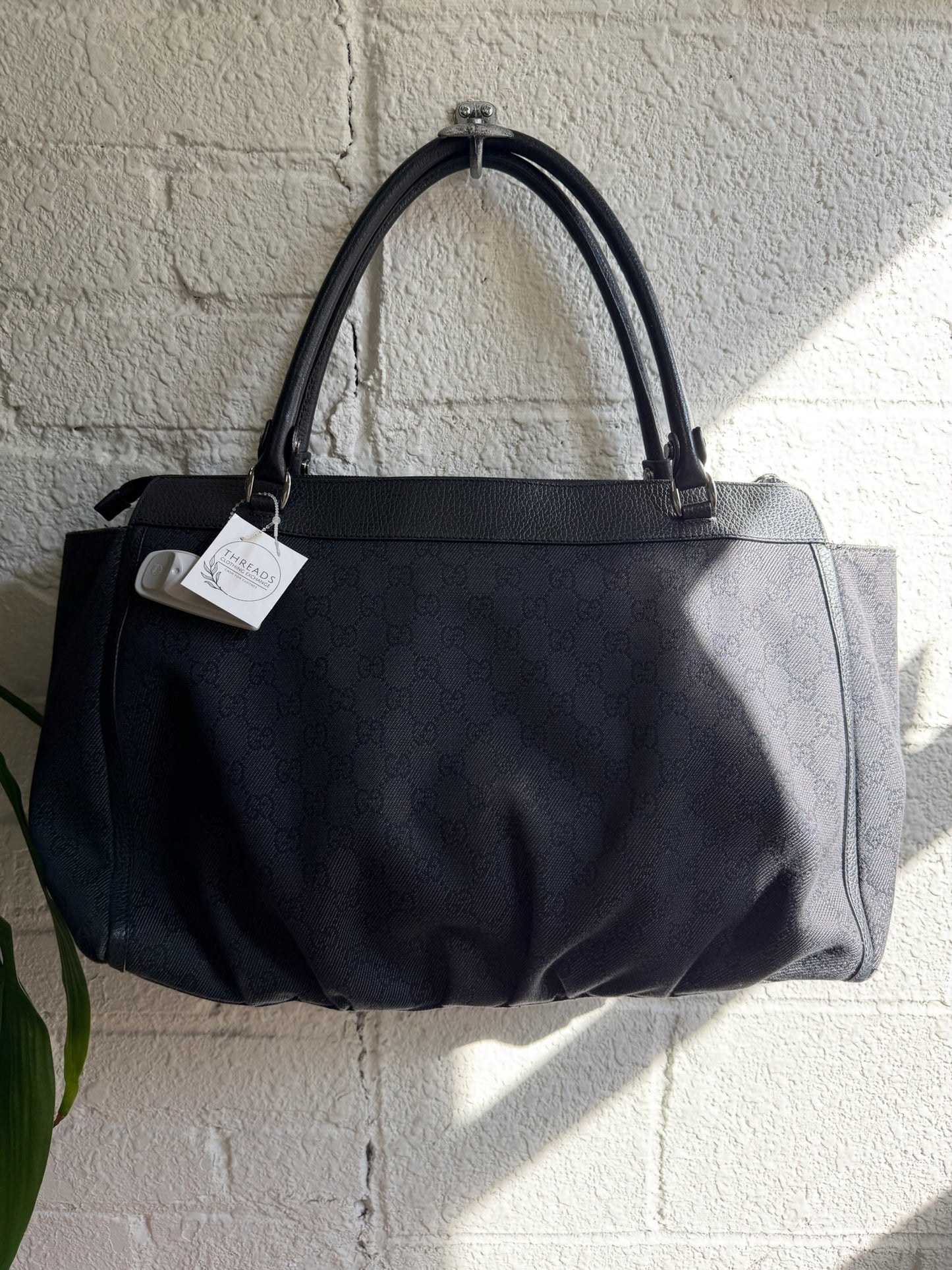 Gucci GG Black Denim Abbey D-Ring Tote Bag