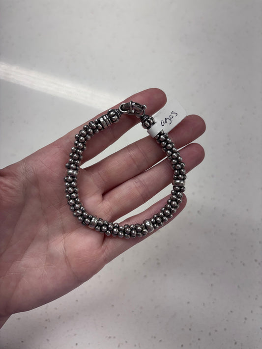 LAGOS Sterling Silver Caviar Rope Station Beaded Bracelet