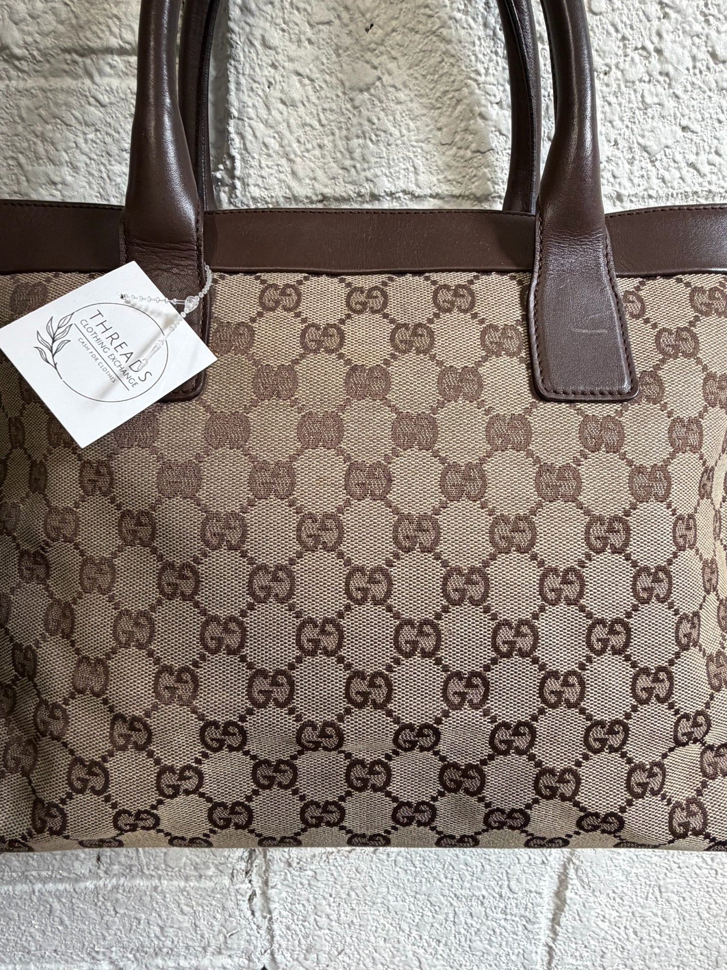 Vintage Gucci GG Brown Canvas Tote Bag