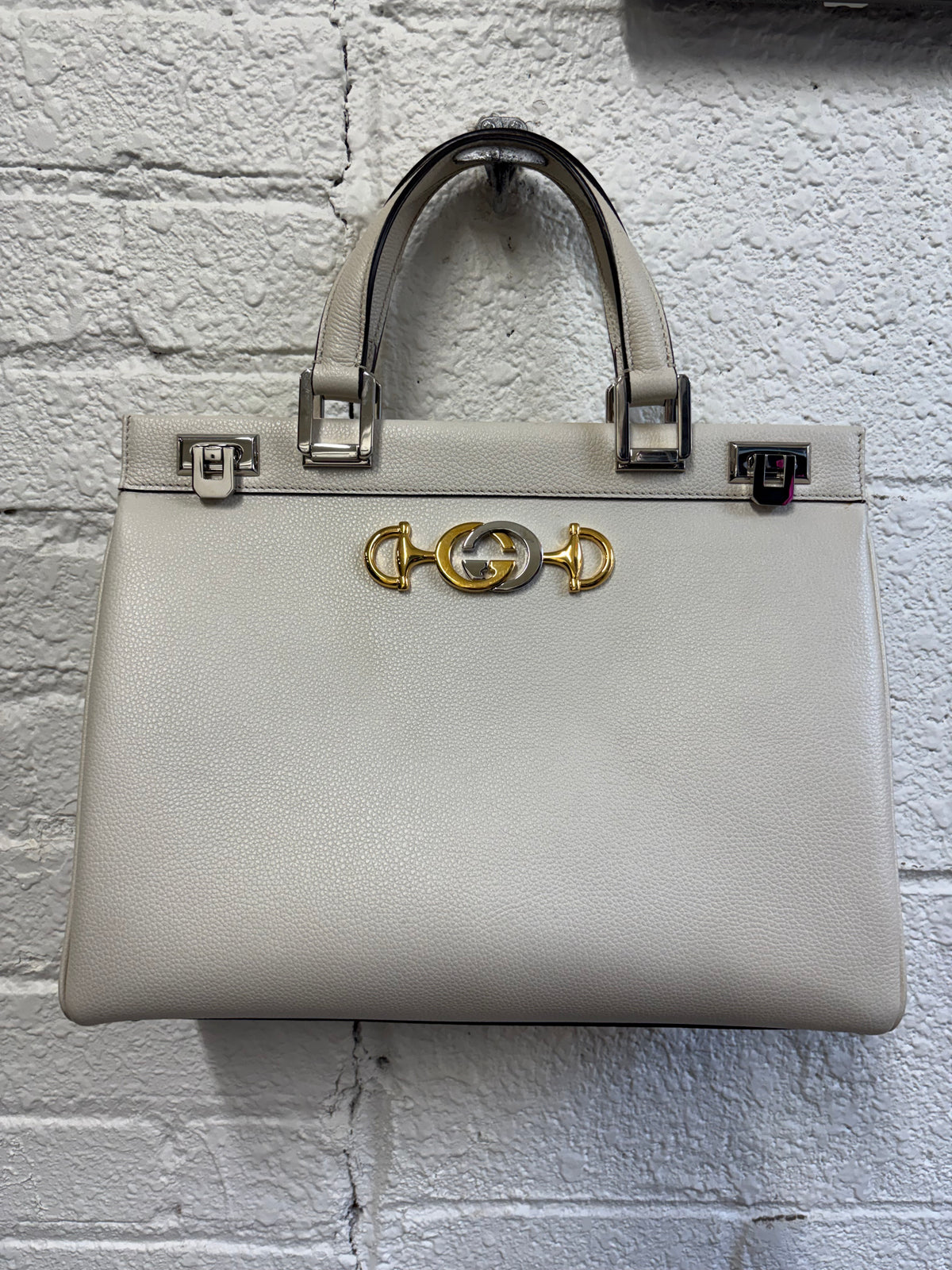 Gucci Zumi Top Handle Grainy Calfskin Bag