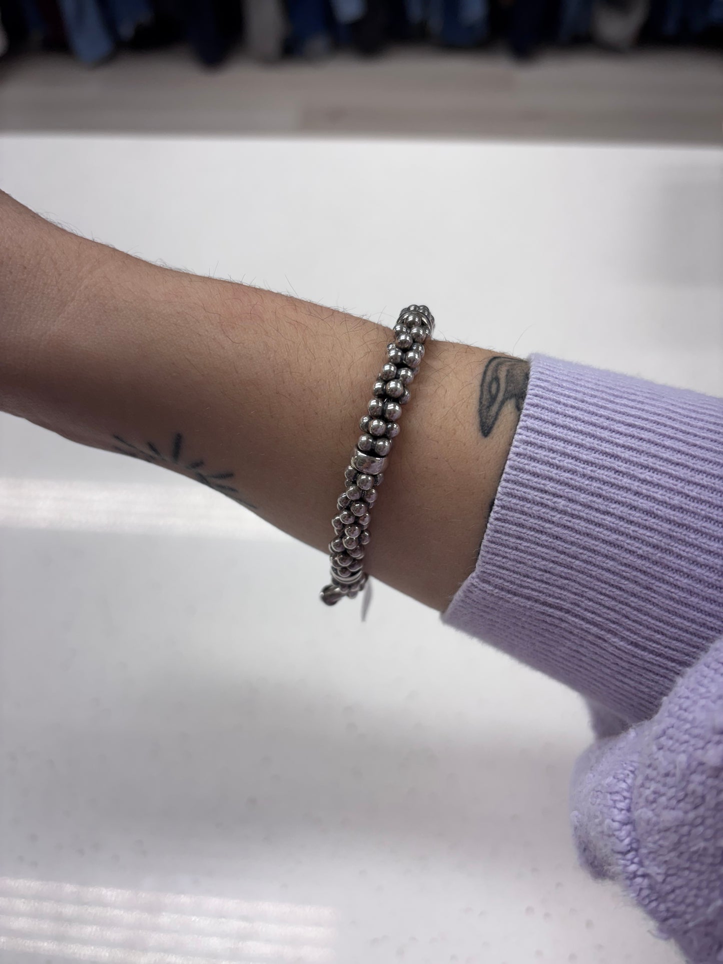 LAGOS Sterling Silver Caviar Rope Station Beaded Bracelet