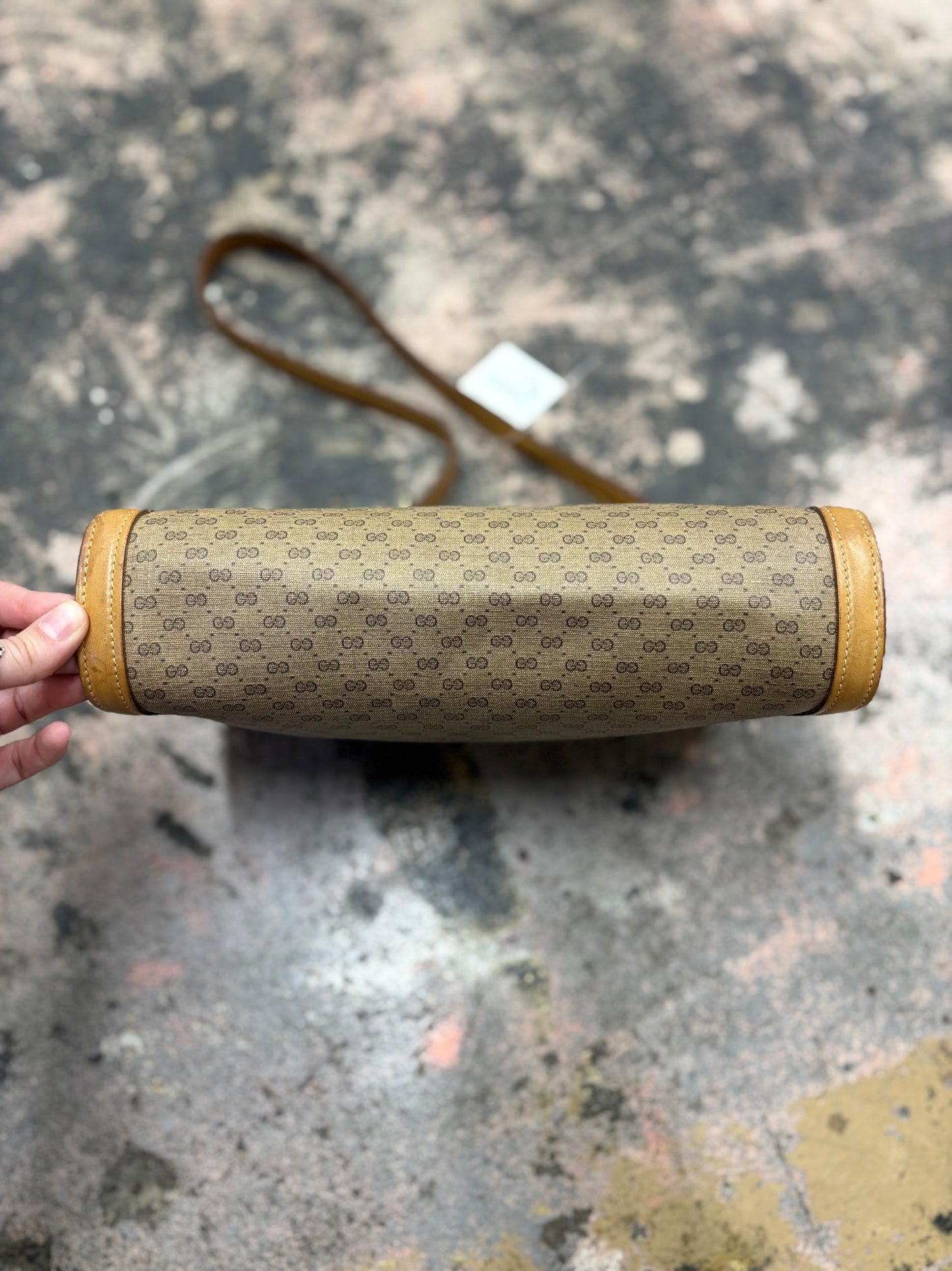 Vintage Gucci Micro GG Monogram Leather Shoulder Bag