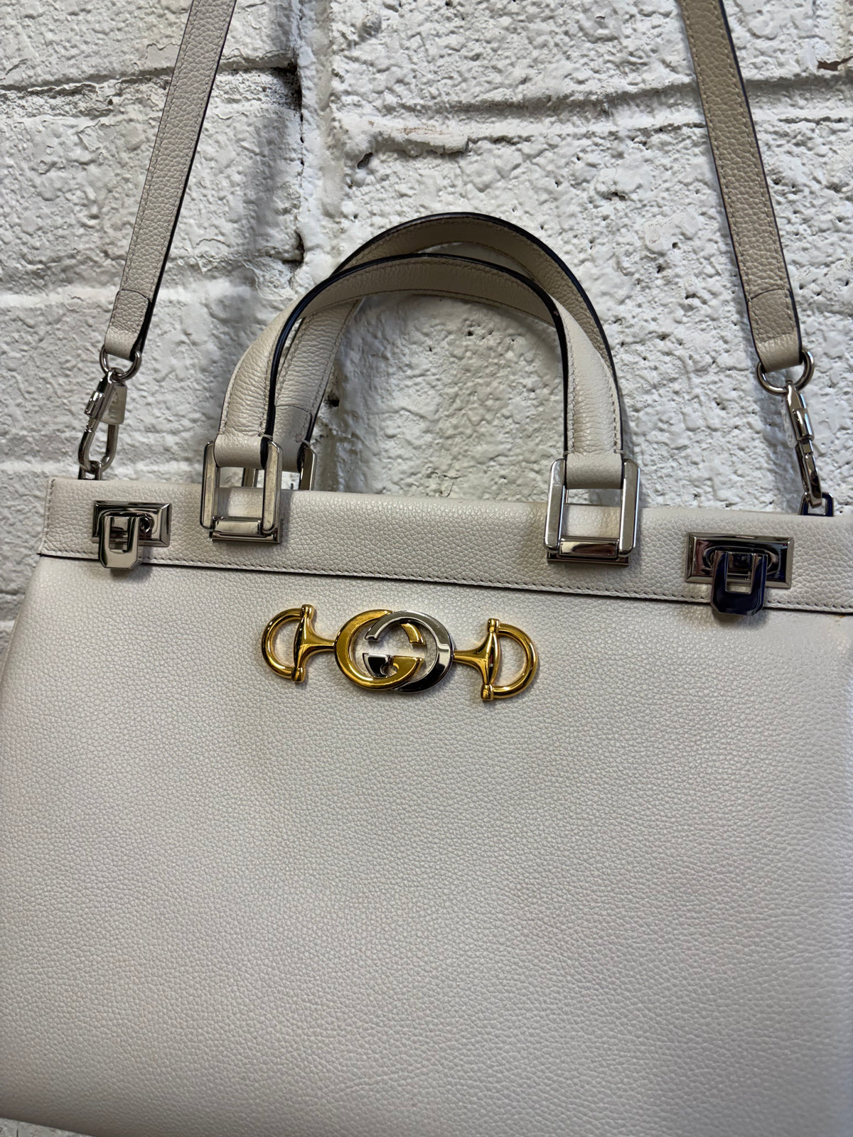 Gucci Zumi Top Handle Grainy Calfskin Bag