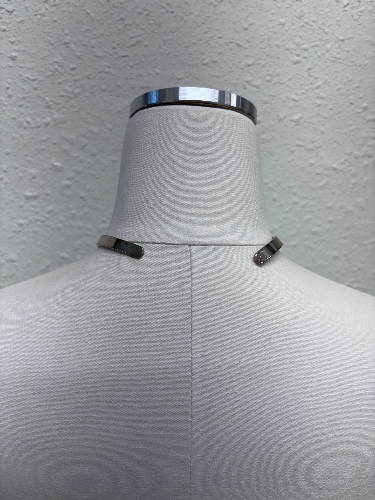 Vintage Mexican Taxco Sterling Silver and Black Onyx Geometric Collar Necklace