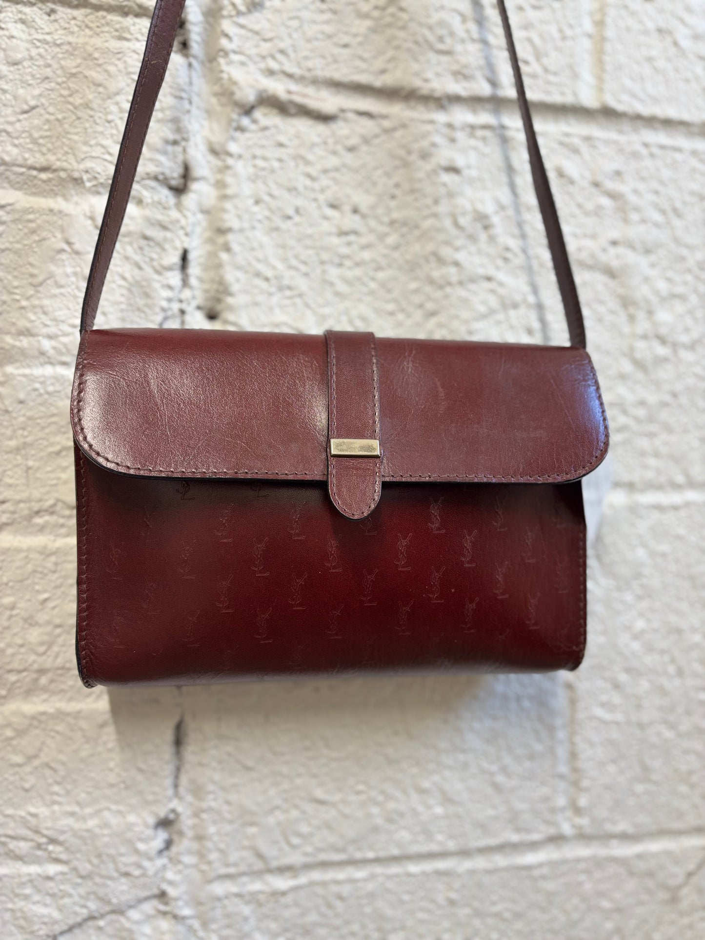 Vintage YSL Red Leather Shoulder Bag