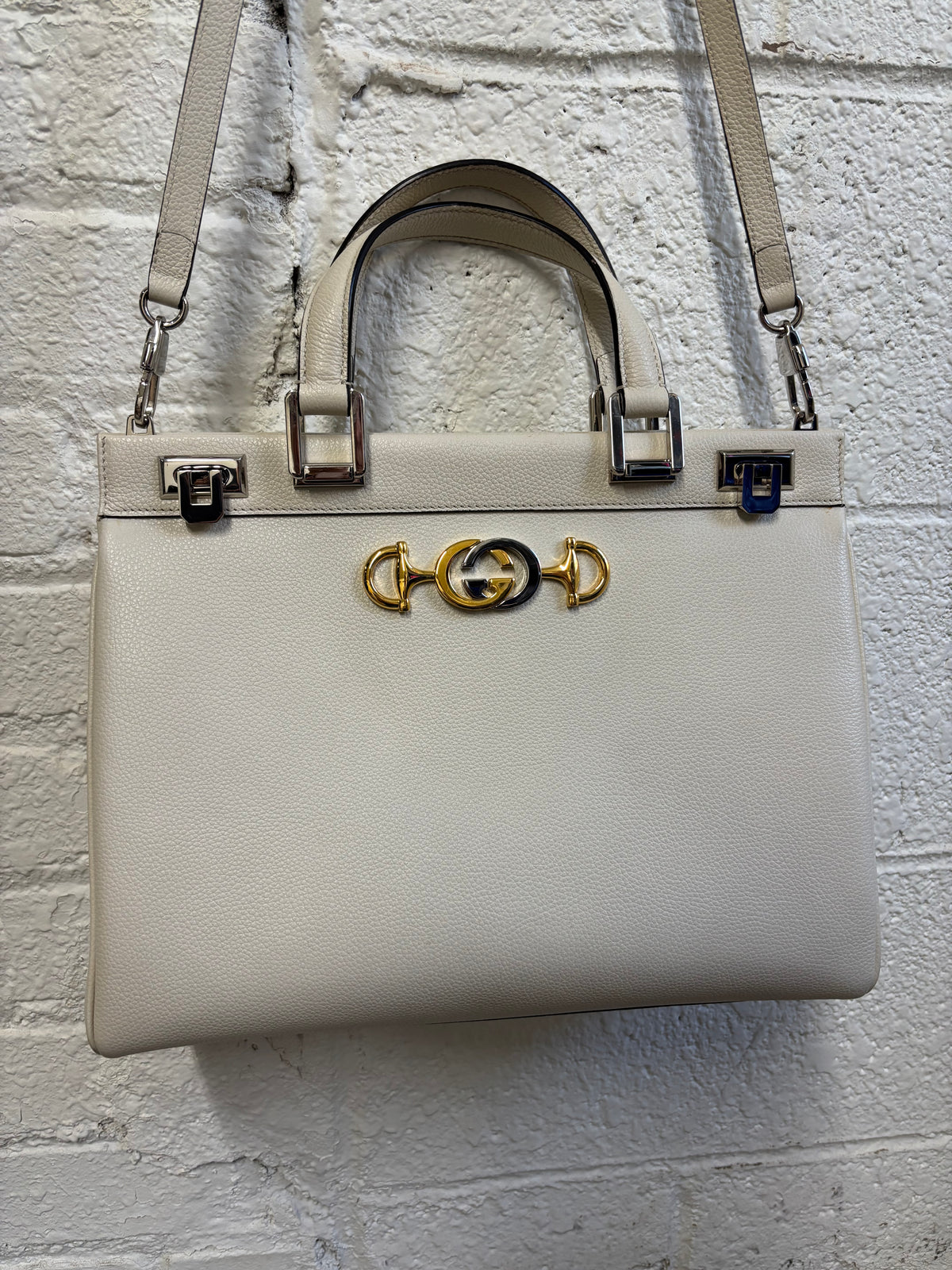 Gucci Zumi Top Handle Grainy Calfskin Bag