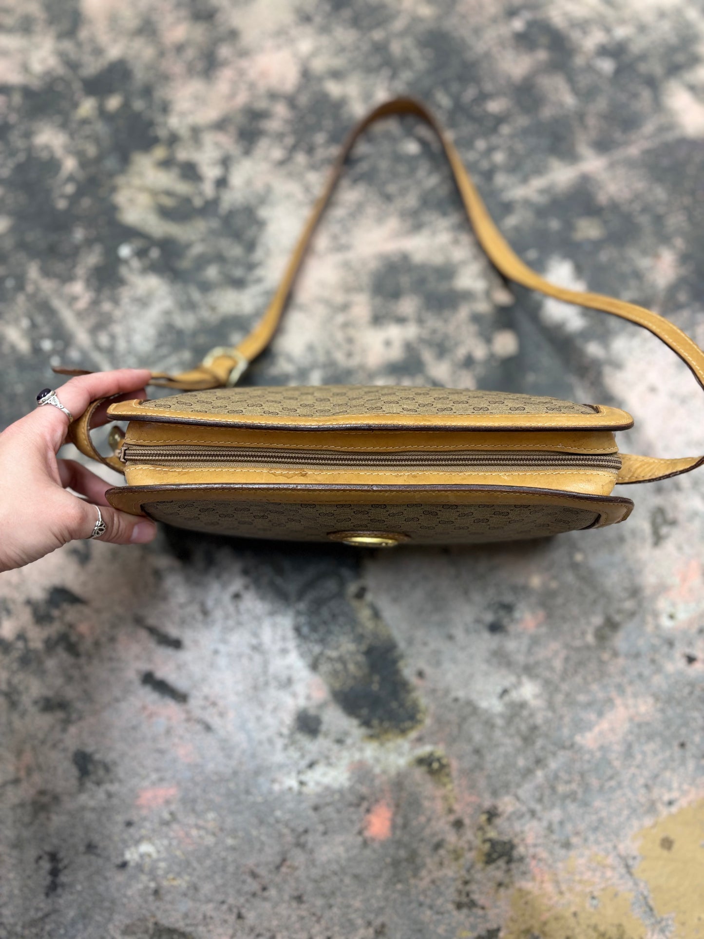 Vintage Gucci Micro GG Monogram Leather Shoulder Bag