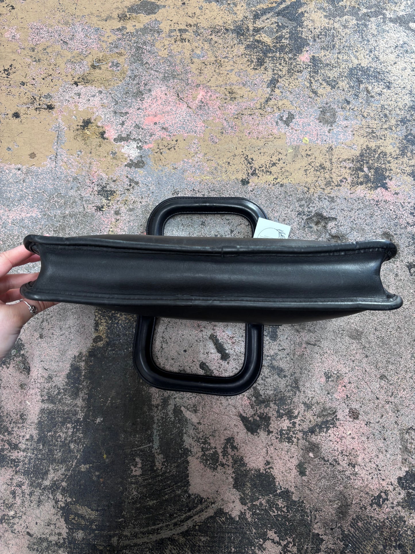 Vintage 70s Rare Coach Slim Black Leather Satchel