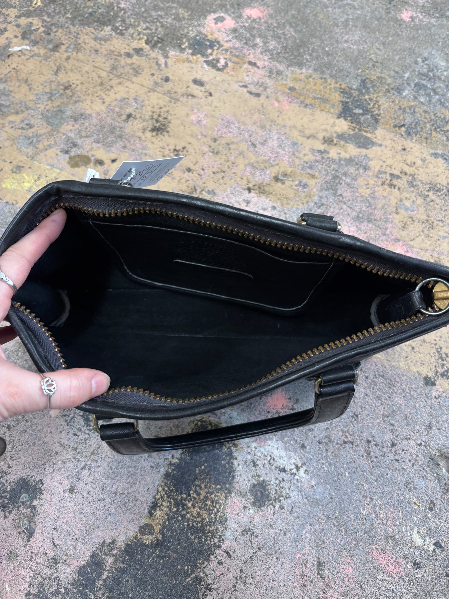 Vintage 70s Rare Coach Slim Black Leather Satchel