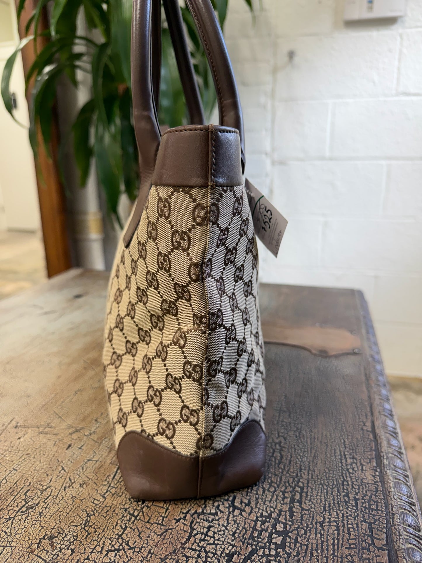 Vintage Gucci GG Brown Canvas Tote Bag