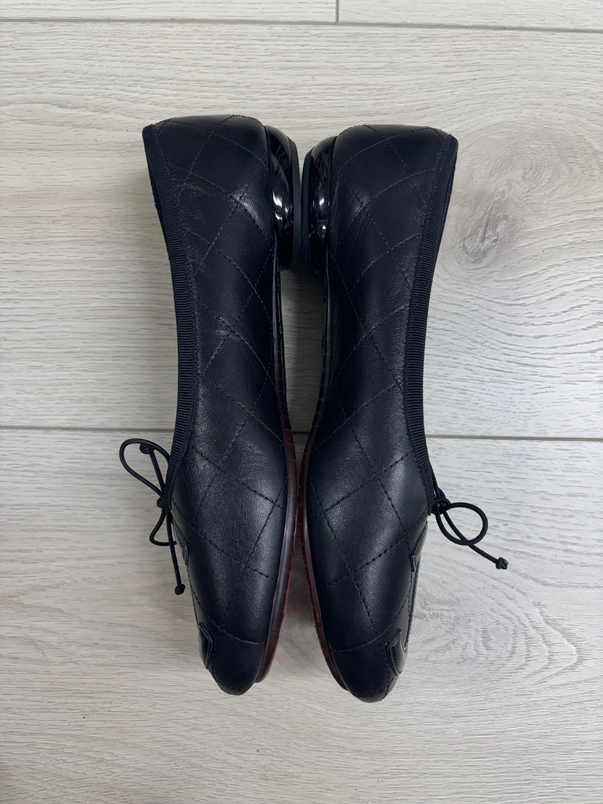 Chanel Cambon Black Quilted Lambskin Ballet Flats