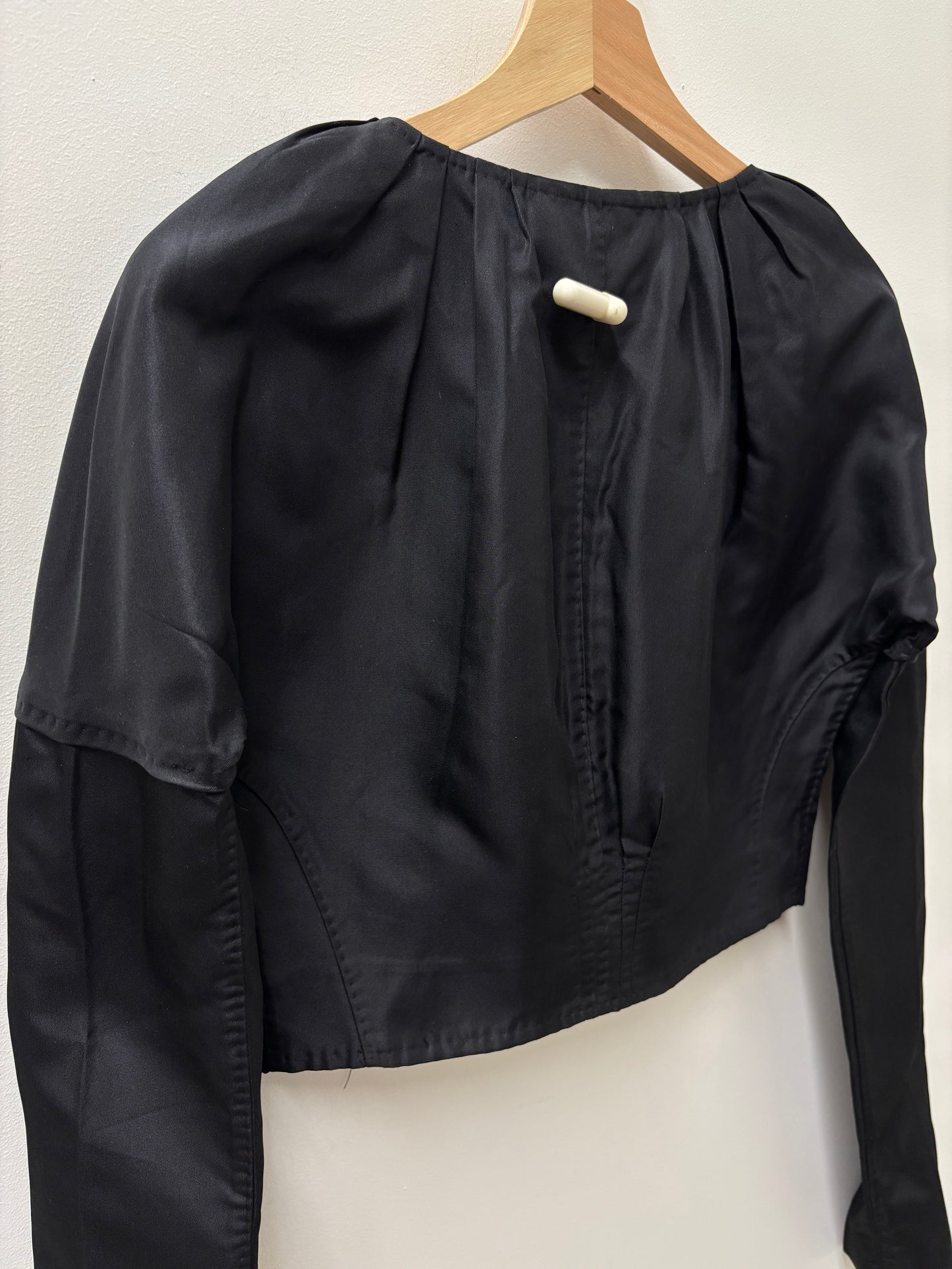 Gucci Black Silk Cropped Jacket