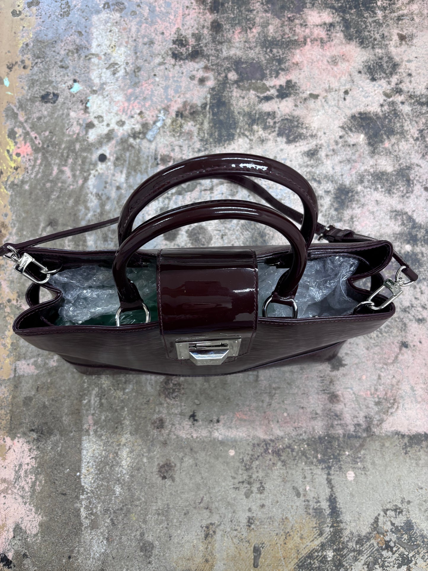 Louis Vuitton Prune Electric Epi Leather Mirabeau GM Bag