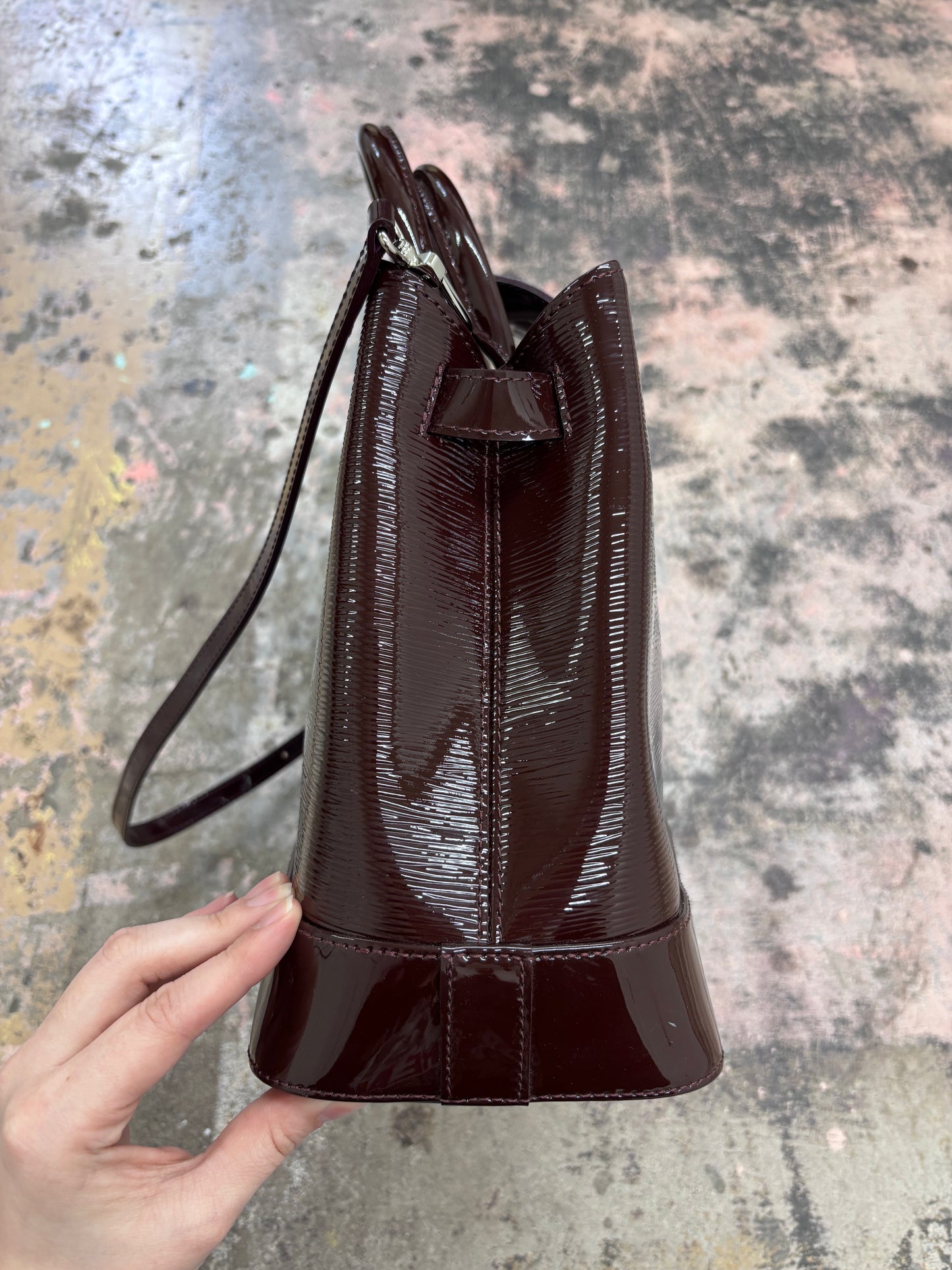 Louis Vuitton Prune Electric Epi Leather Mirabeau GM Bag