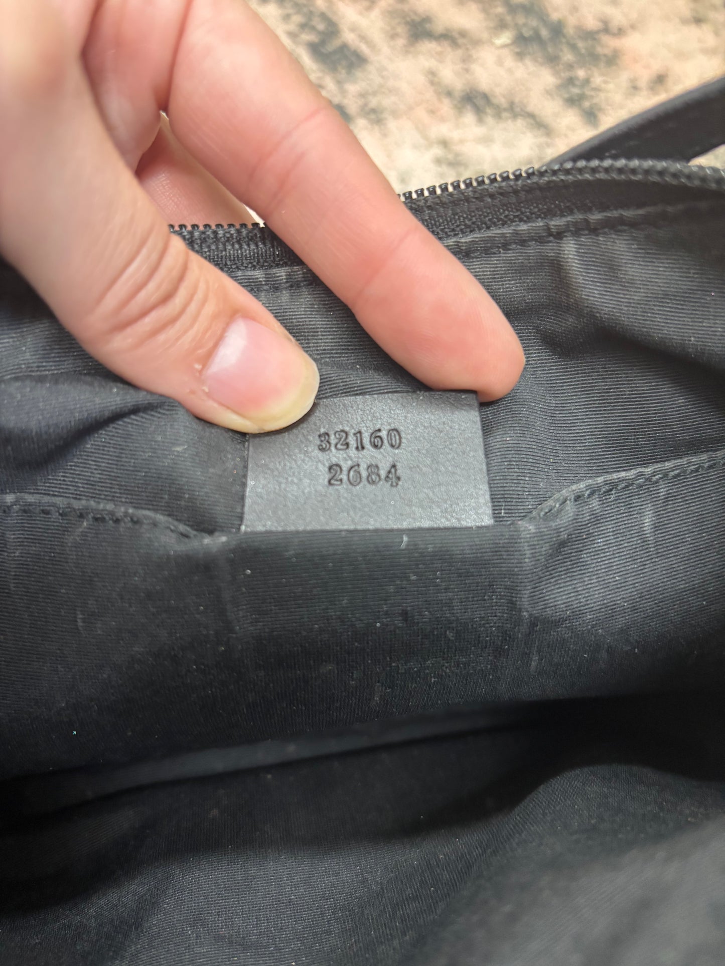 Vintage Gucci Monogram Pochette Denim Shoulder Bag