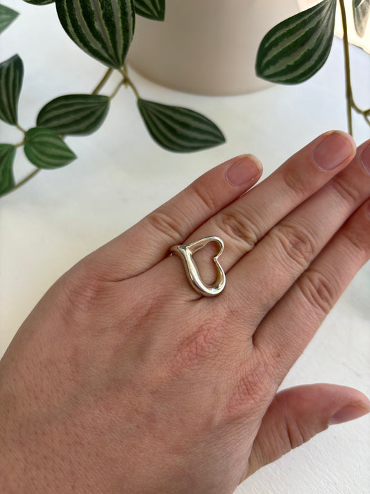 Tiffany & Co. Elsa Peretti Open Heart Sterling Silver Ring